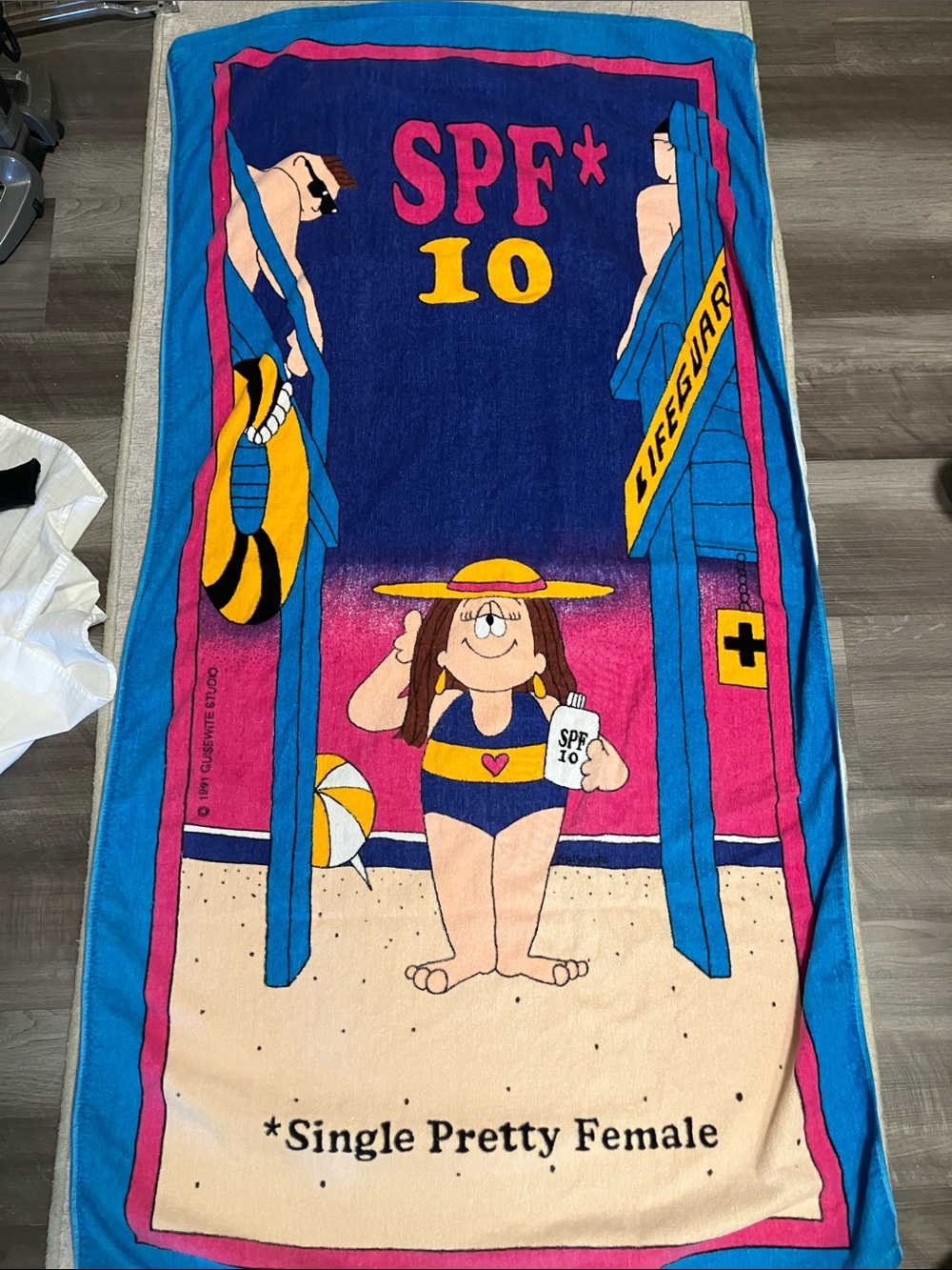 Vintage Beach Towel 1991 Cathy Comics 58.5"x29" CATHY GUISEWITE STUDIO